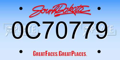 0C70779 South Dakota License Plate
