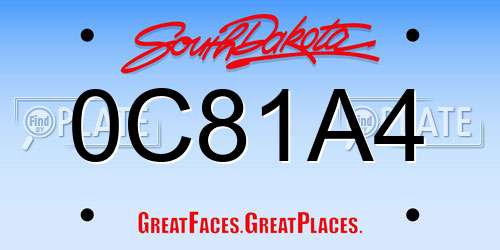 0C81A4 South Dakota License Plate