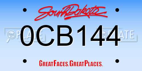 0CB144 South Dakota License Plate