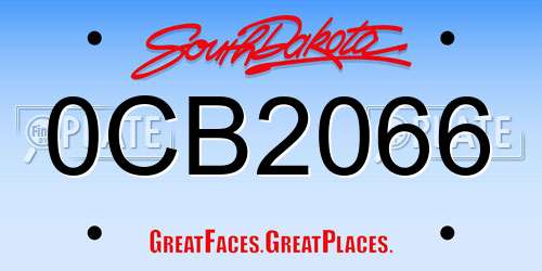 0CB2066 South Dakota License Plate