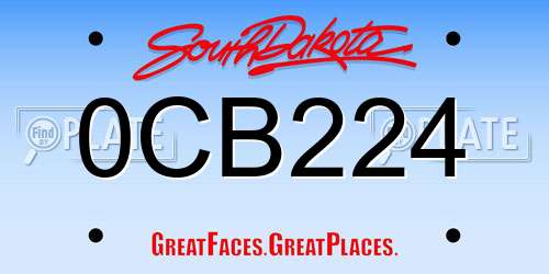 0CB224 South Dakota License Plate