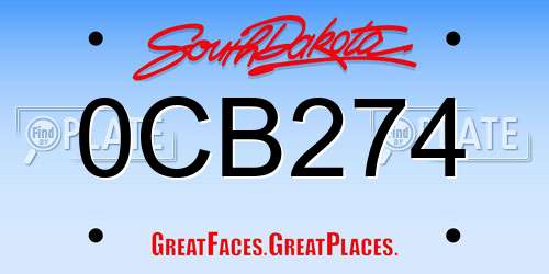 0CB274 South Dakota License Plate