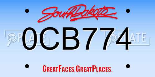 0CB774 South Dakota License Plate