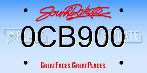 0CB900 South Dakota License Plate
