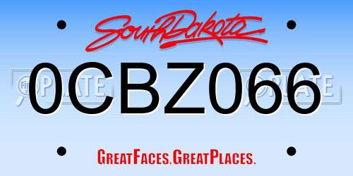 0CBZ066 South Dakota License Plate