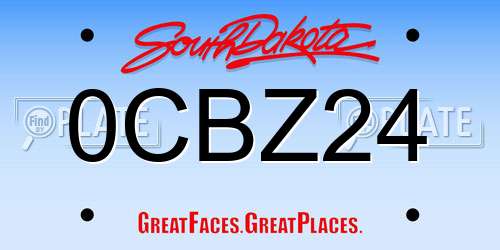 0CBZ24 South Dakota License Plate