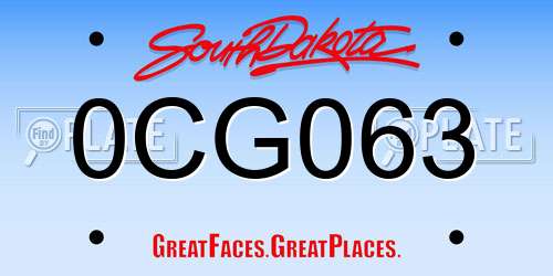 0CG063 South Dakota License Plate