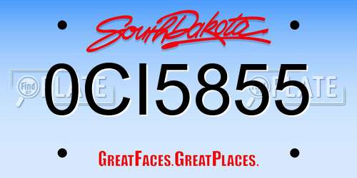 0CI5855 South Dakota License Plate