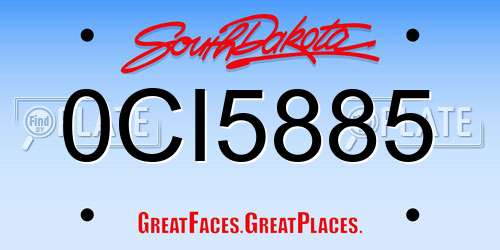 0CI5885 South Dakota License Plate