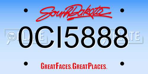 0CI5888 South Dakota License Plate