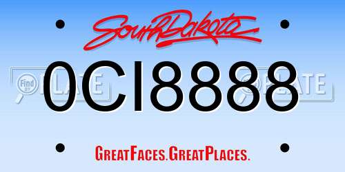 0CI8888 South Dakota License Plate