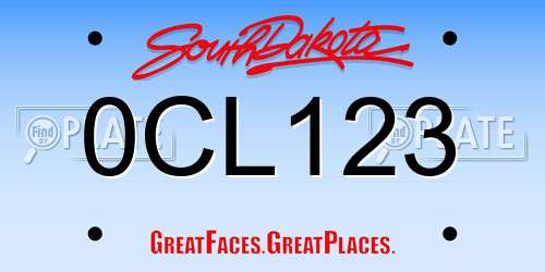 0CL123 South Dakota License Plate