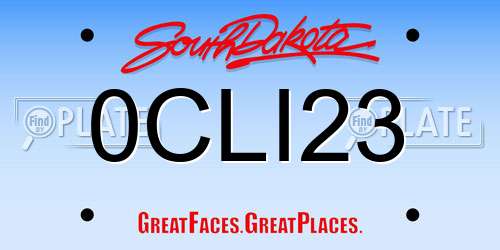 0CLI23 South Dakota License Plate