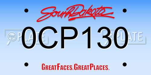 0CP130 South Dakota License Plate