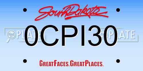 0CPI30 South Dakota License Plate
