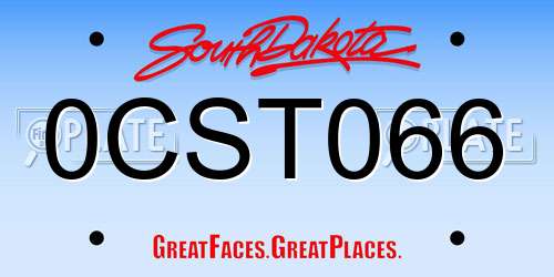 0CST066 South Dakota License Plate