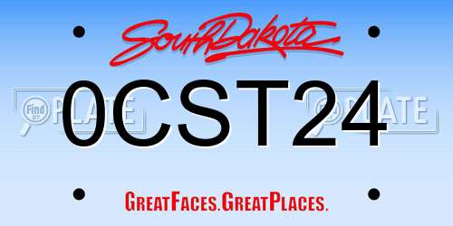 0CST24 South Dakota License Plate
