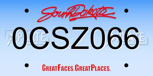 0CSZ066 South Dakota License Plate
