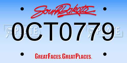 0CT0779 South Dakota License Plate