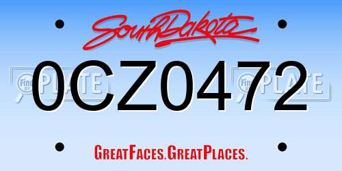 0CZ0472 South Dakota License Plate