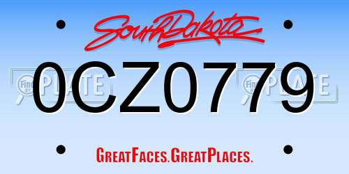 0CZ0779 South Dakota License Plate