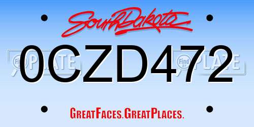 0CZD472 South Dakota License Plate