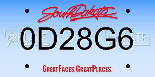 0D28G6 South Dakota License Plate