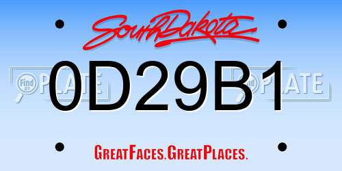 0D29B1 South Dakota License Plate