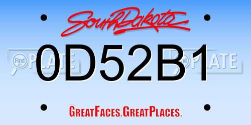 0D52B1 South Dakota License Plate