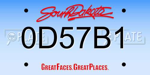 0D57B1 South Dakota License Plate