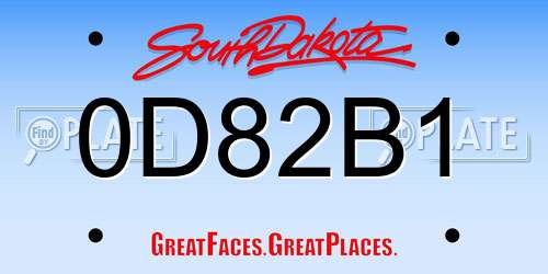 0D82B1 South Dakota License Plate