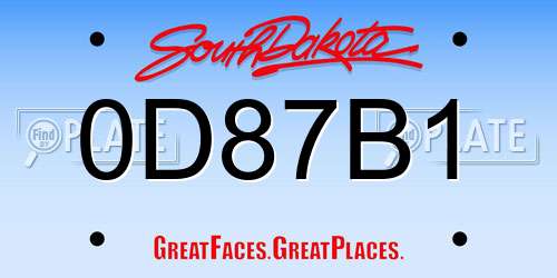0D87B1 South Dakota License Plate