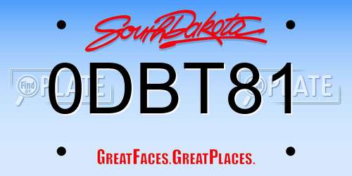 0DBT81 South Dakota License Plate
