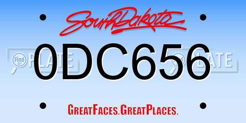 0DC656 South Dakota License Plate