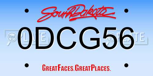 0DCG56 South Dakota License Plate