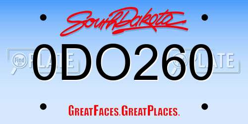0DO260 South Dakota License Plate