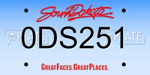 0DS251 South Dakota License Plate