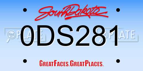 0DS281 South Dakota License Plate