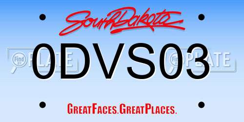 0DVS03 South Dakota License Plate