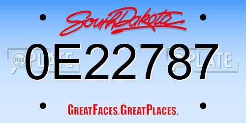 0E22787 South Dakota License Plate