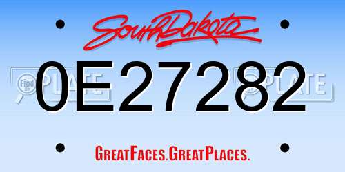 0E27282 South Dakota License Plate