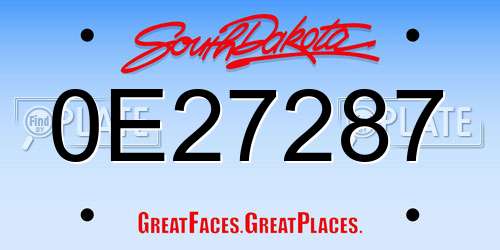 0E27287 South Dakota License Plate