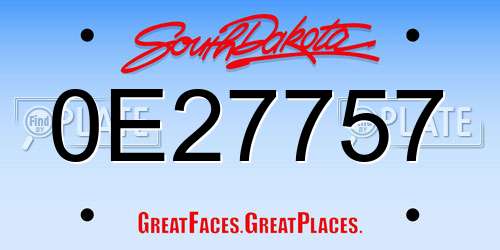 0E27757 South Dakota License Plate