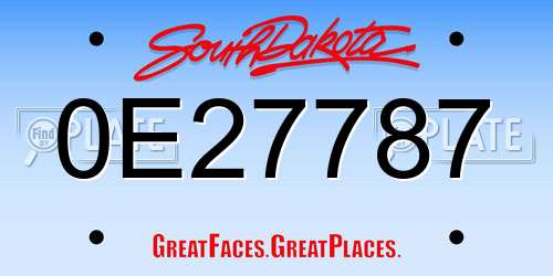 0E27787 South Dakota License Plate