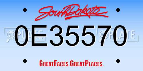 0E35570 South Dakota License Plate