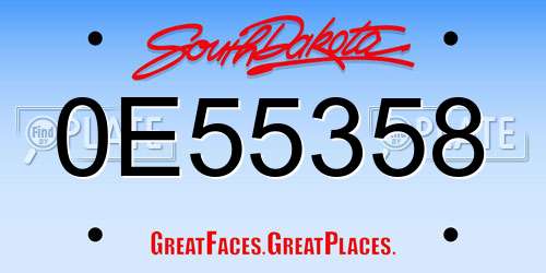 0E55358 South Dakota License Plate
