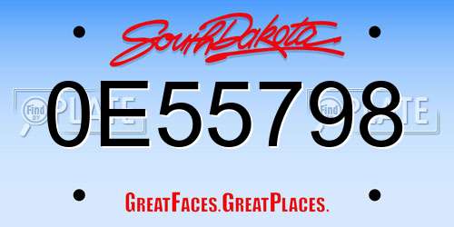 0E55798 South Dakota License Plate