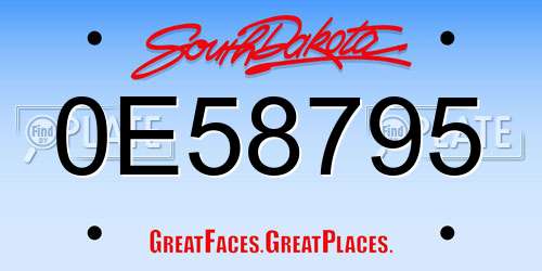 0E58795 South Dakota License Plate