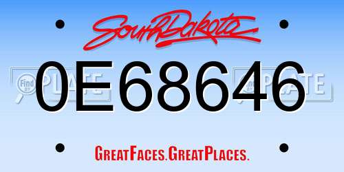0E68646 South Dakota License Plate