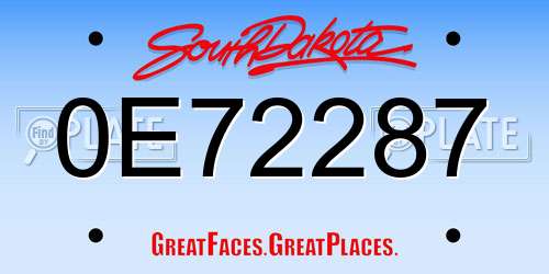 0E72287 South Dakota License Plate